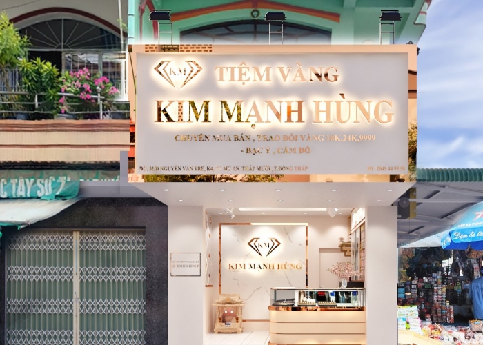 Thiết kế tiệm vàng Kim Mạnh Hùng, Đồng Tháp